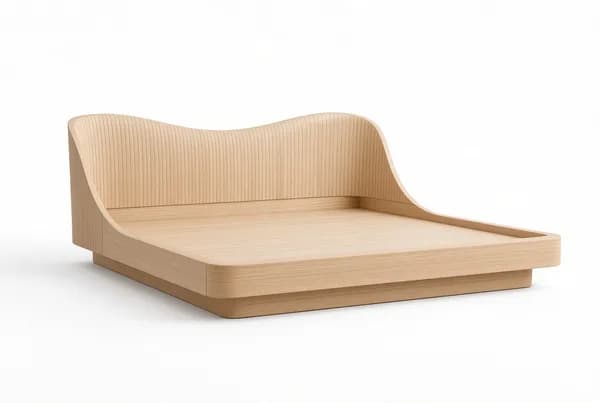 RIBBED OAK 침대 프레임
